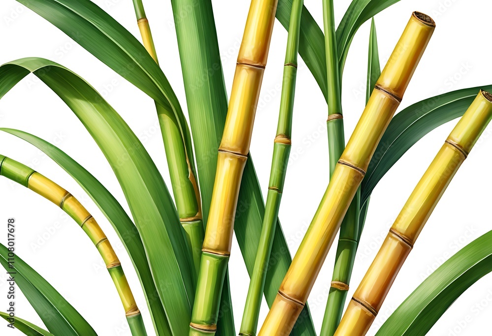 Obraz premium SPA watercolor seamless pattern. Illustrations bamboo branch with leaves. Nature background.