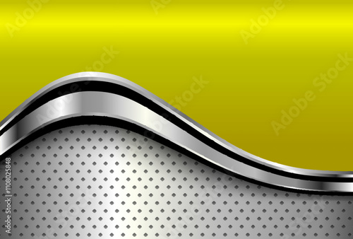 Silver gold metal background, 3D polished chrome metallic and shiny texture