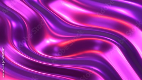 Purple metal background, shiny and lustrous chrome metal pattern texture, silky liquid metallic waves.