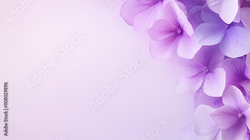 Lovely purple flowers create a soothing background, perfect for spring themes, invitations, or nature-inspired designs. photo