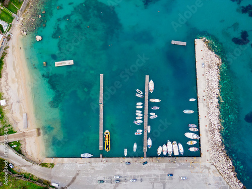 Aerial View of Calm Marina  photo