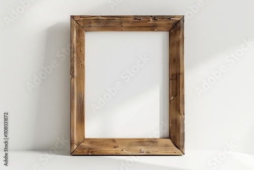 Wallpaper Mural Photo frame mockup on white background with wooden frame. Torontodigital.ca