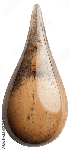 Teardrop-shaped wooden object with a smooth texture