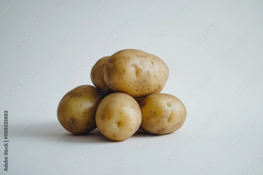 Fototapeta premium A pile of potatoes with a white background