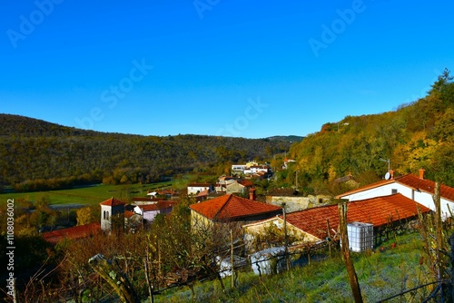 Wallpaper Mural View of Smokvica village in Istria, Primorska, Slovenia Torontodigital.ca