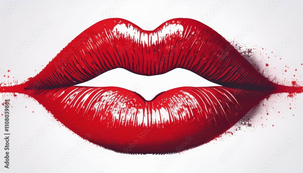 Fototapeta premium red lips isolated on white