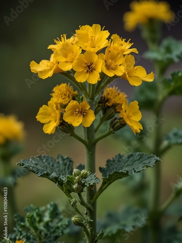 Mustard flowers with self-pollination, showing unique botanical features. photo