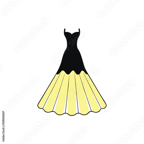 a black silhouette of a formal dress
