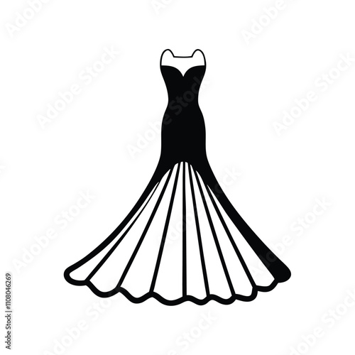 a black silhouette of a formal dress