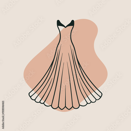 a black silhouette of a formal dress