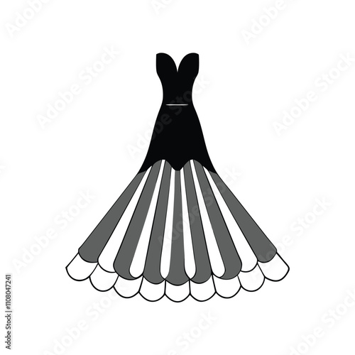 a black silhouette of a formal dress