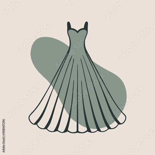 a black silhouette of a formal dress