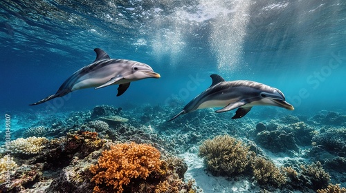 Marine wildlife conservation, protecting habitats, ocean ecosystems, preservation focus.