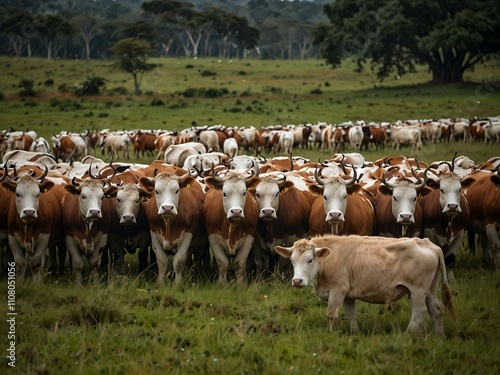 Wallpaper Mural Nelore cattle herd in Brazilian pasture. Torontodigital.ca