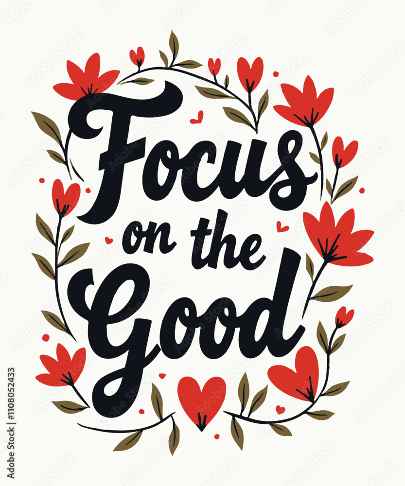 Obraz premium Focus on Good typography t-shirt vector design templates