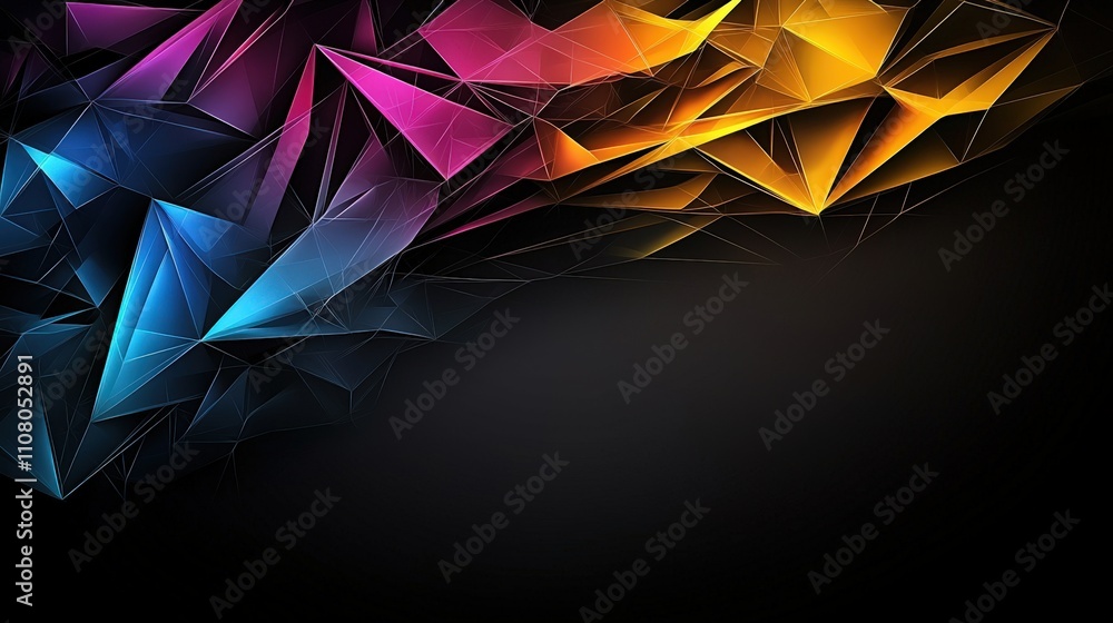 Obraz premium Dynamic geometric shapes abstract art digital background vibrant colors artistic expression modern design trends