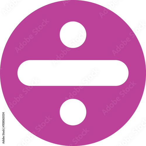 Pink Division sign, Division icon, mathematical icon, round button, mathematical symbol, Division symbol, Division sign