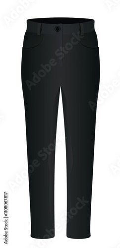Black  chino pants. vector illustration