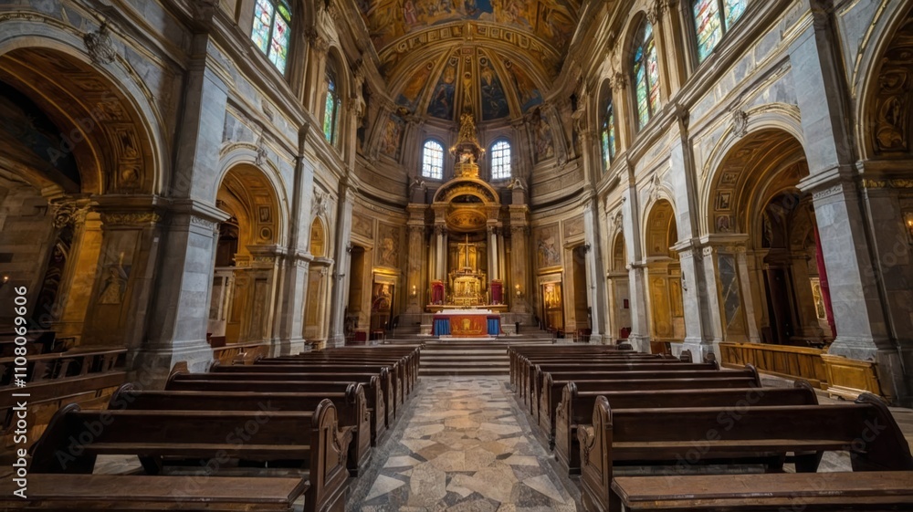 Fototapeta premium interiors of eglise de la madeleine madeleine