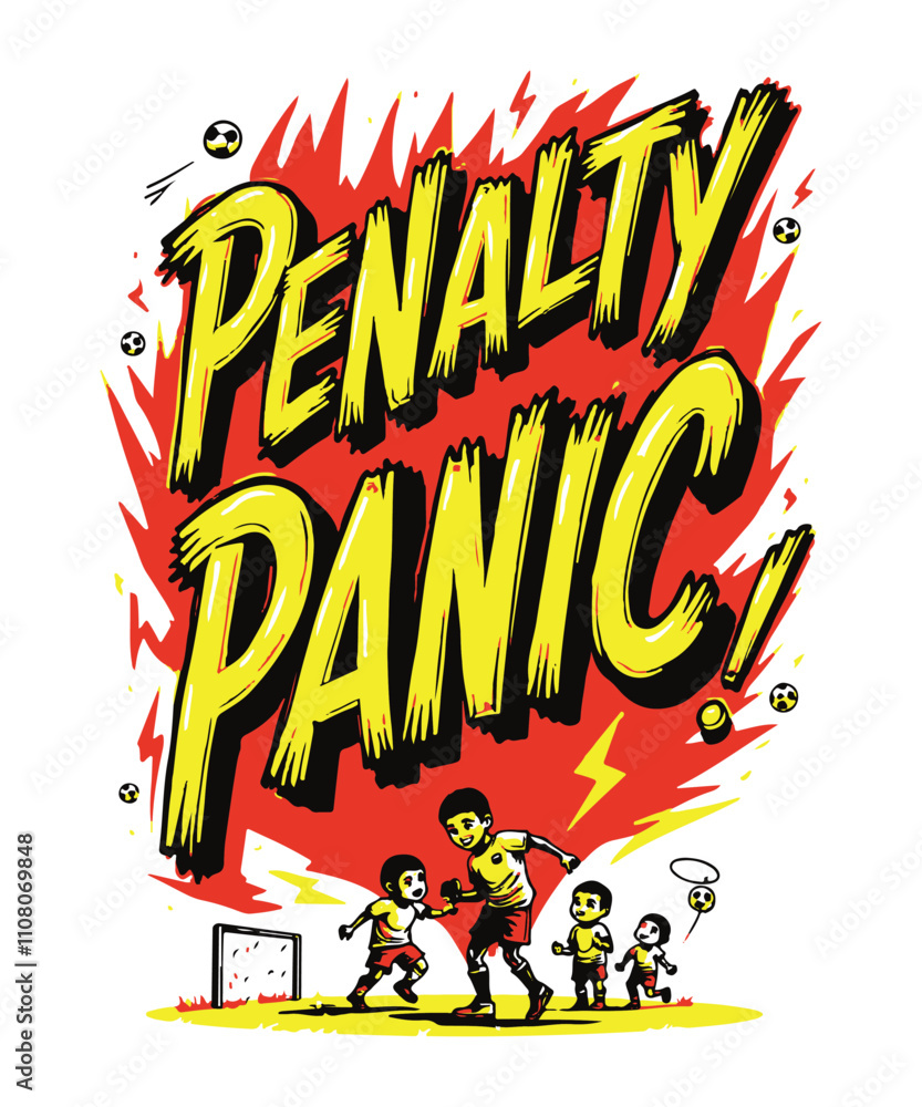 Fototapeta premium Penalty panic typography t-shirt vector design templates