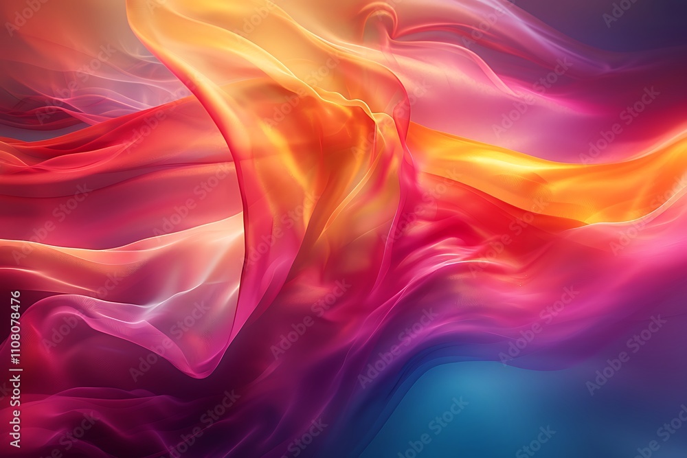 Abstract flowing fabric in vibrant colors creating a dynamic visual. Abstract flowing fabric in vibrant colors creating a dynamic visual.