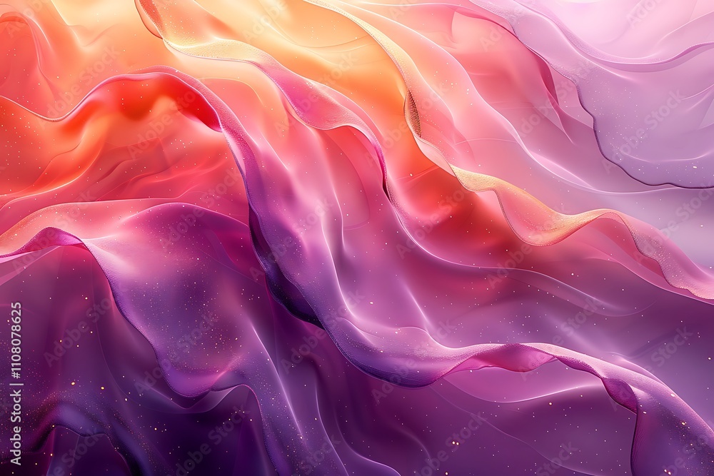 Obraz premium Abstract flowing fabric in vibrant colors creating a dreamy atmosphere.