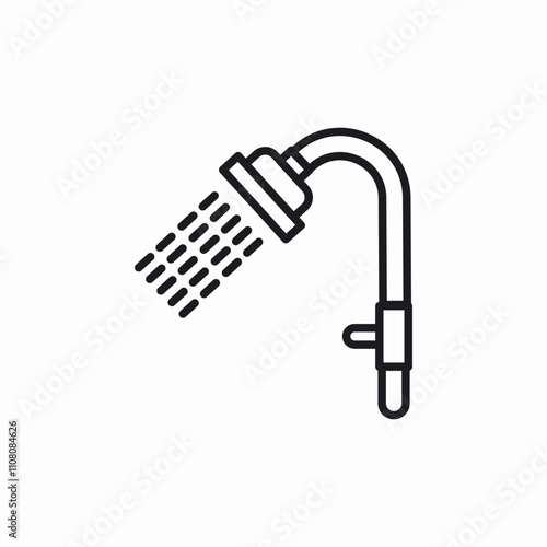 shower bathroom icon sign vector