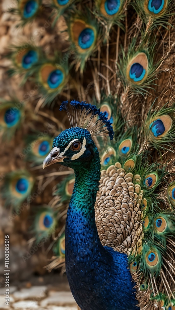 Obraz premium Peacock in Bodrum Castle, Turkey.