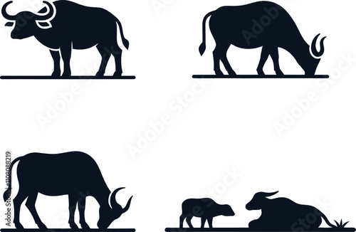 set of cows vector design