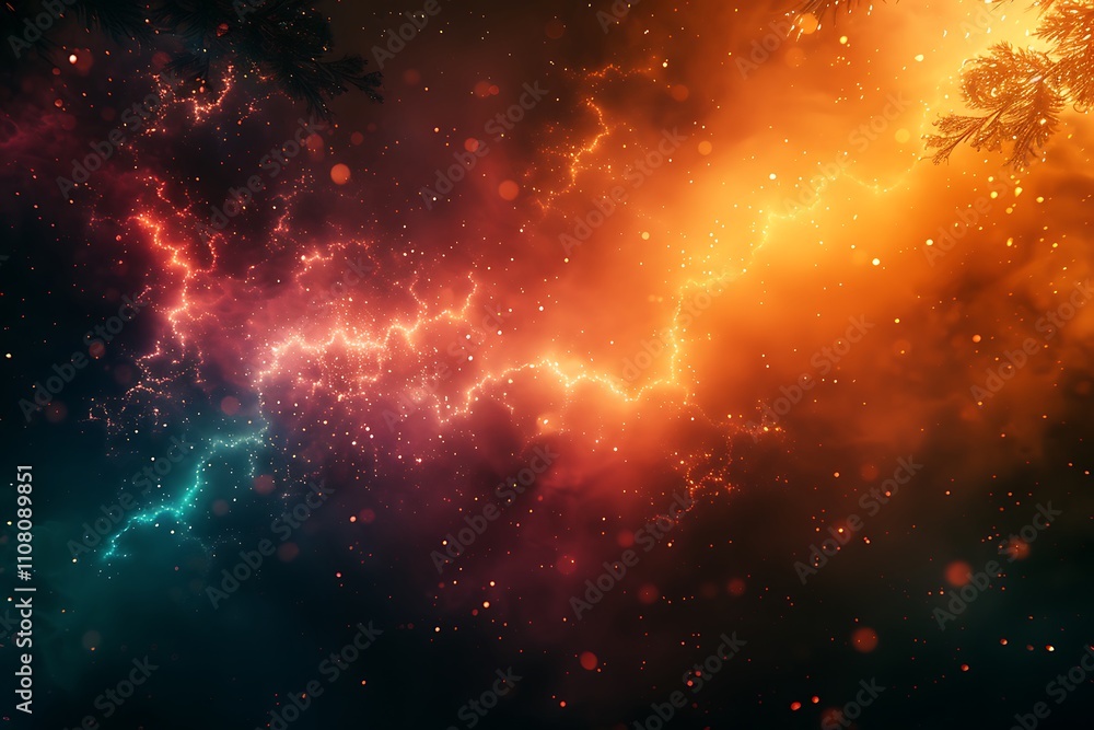 Fototapeta premium Abstract representation of cosmic energy and vibrant colors.