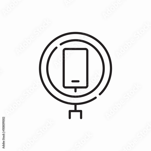 phone tripod light icon sign vector