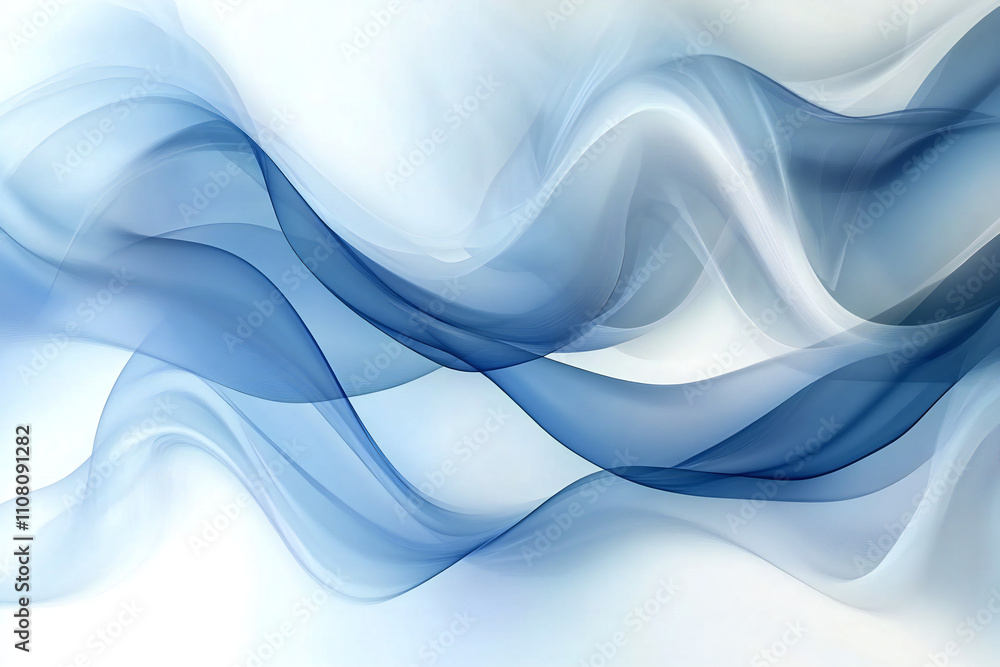 Fototapeta premium Abstract Blue Flowing Lines and Soft Curves with Fluid Motion and Seamless Gradient Background