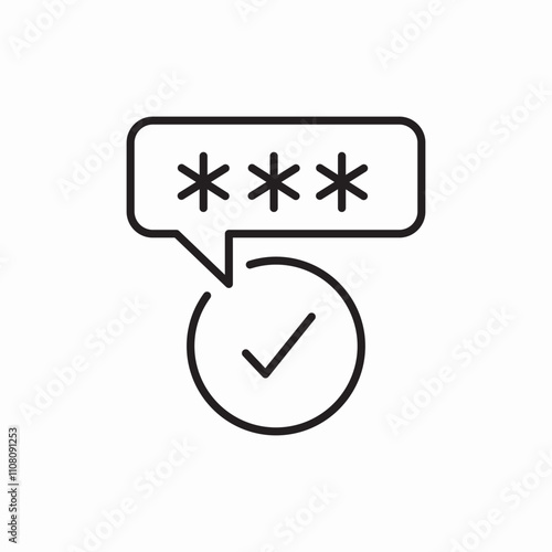 pin code check mark icon sign vector