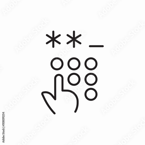 pin code dial icon sign vector