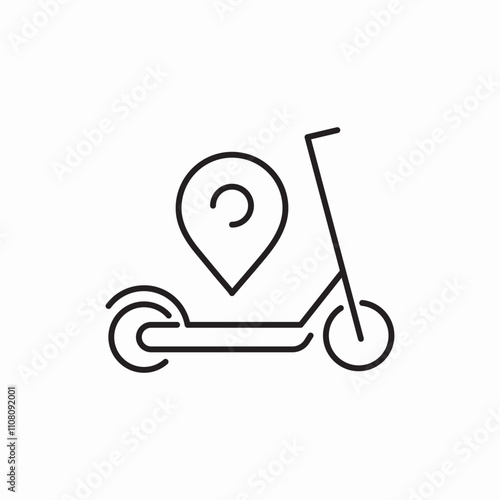 scooter location pin icon sign vector