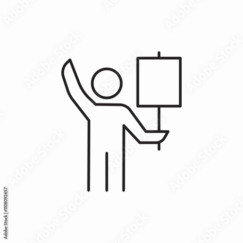 strike human banner icon sign vector