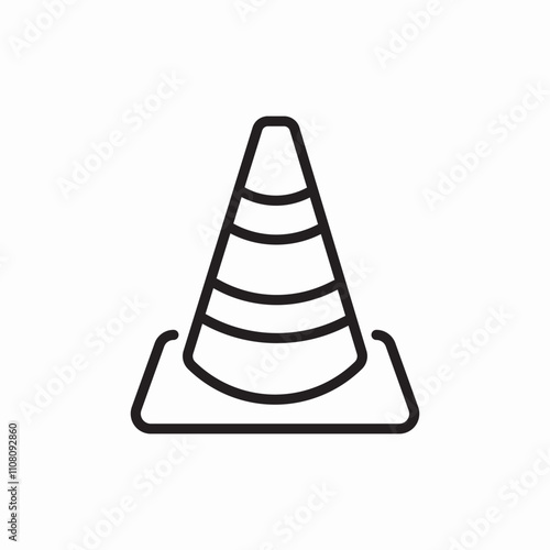 traffic cone icon sign vector