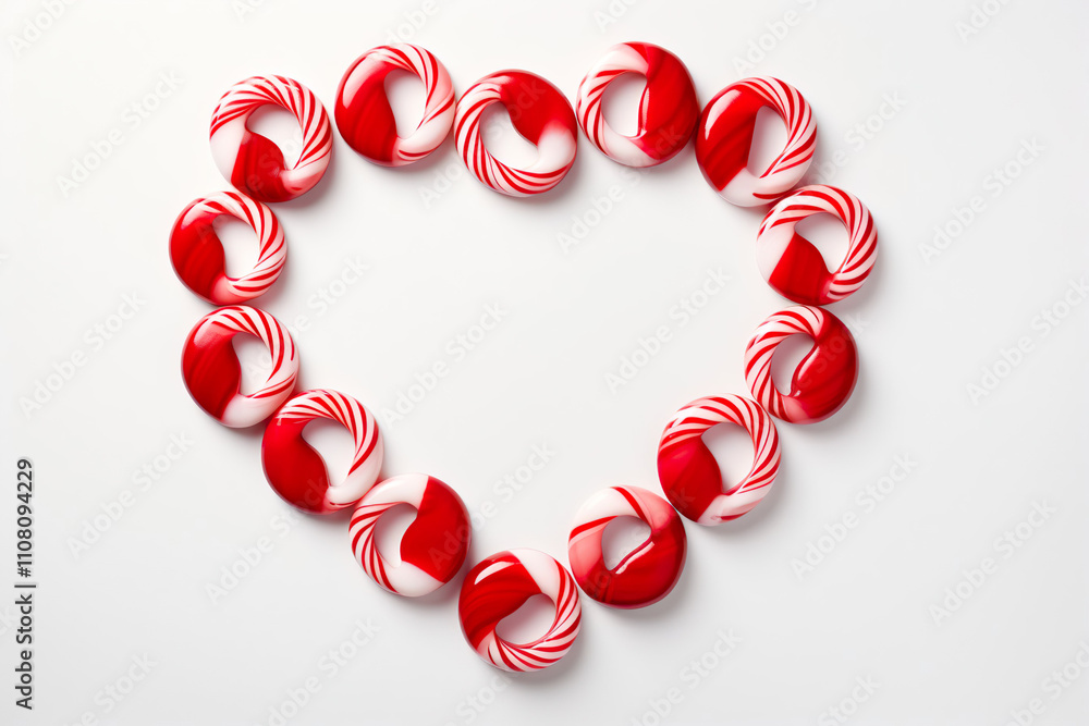 Obraz premium Candy Cane Frame isolated on clear white background