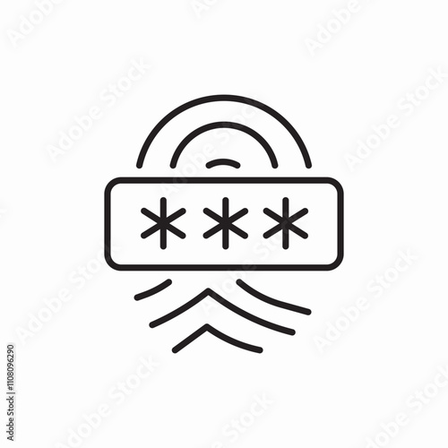 finger print password icon sign vector