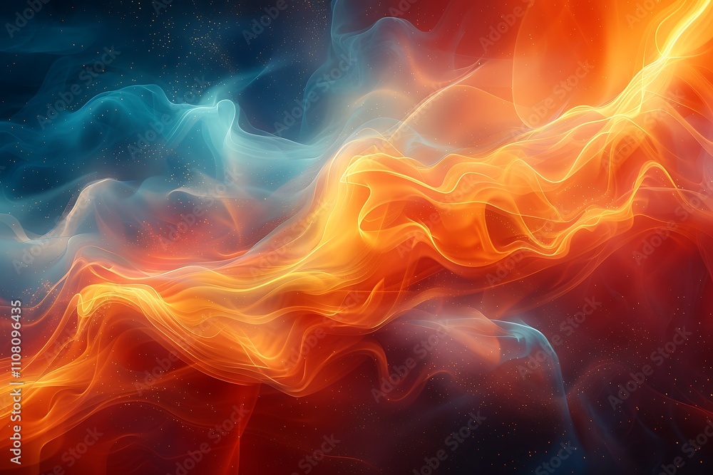 Fototapeta premium Abstract waves of vibrant colors creating a dynamic visual effect.