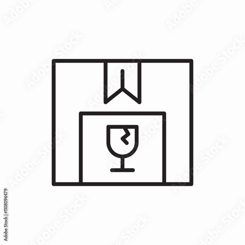 fragile delivery box icon sign vector