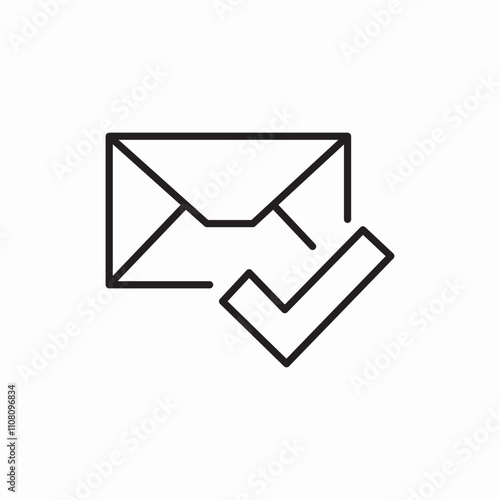 mail sent check mark icon sign vector