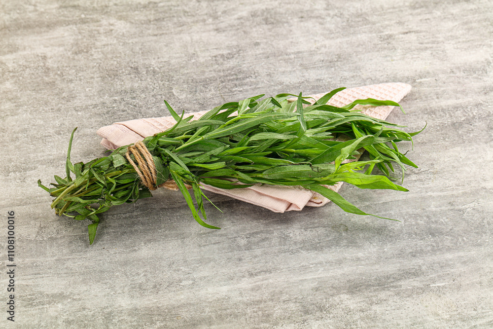 Green estragon branches for cooking
