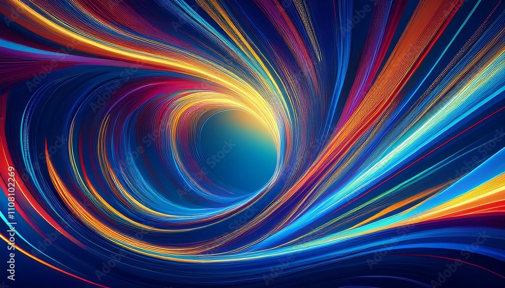 Fototapeta premium wallpaper deep color background with colorful lines, concept of color lights time travel graphic resource