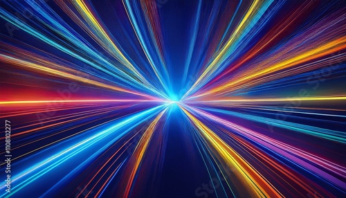 wallpaper deep color background with colorful lines, concept of color lights time travel graphic resource