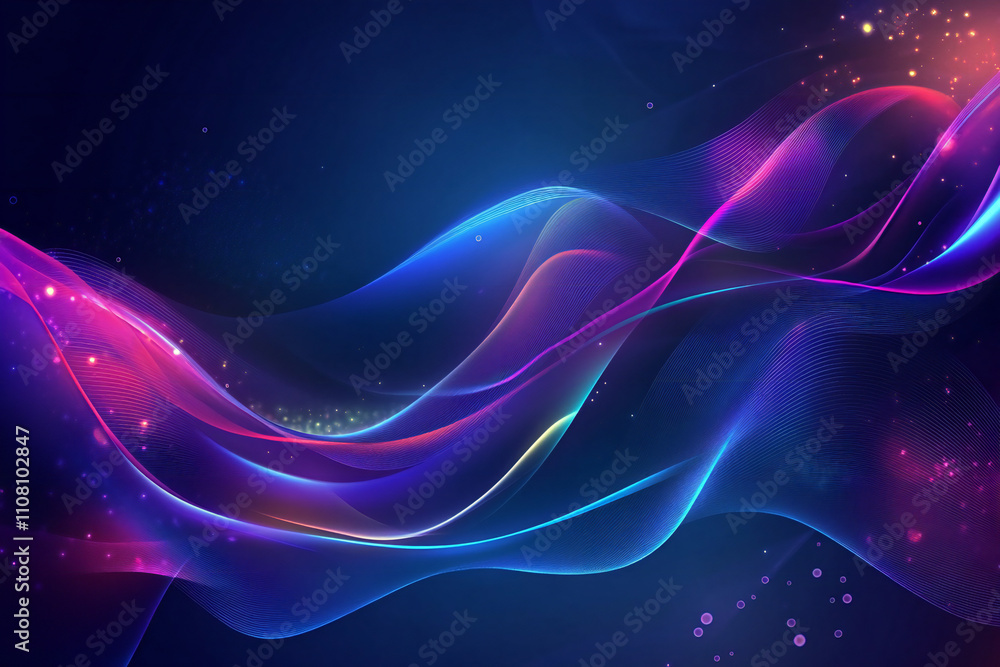 Obraz premium Colorful Light Trails with Glowing Neon Waves and Vibrant Energy Flow – Abstract Digital Art Background