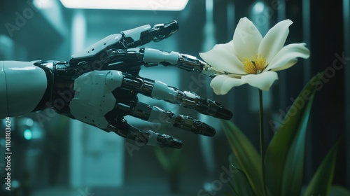 Wallpaper Mural Roboterarm berührt blume Torontodigital.ca