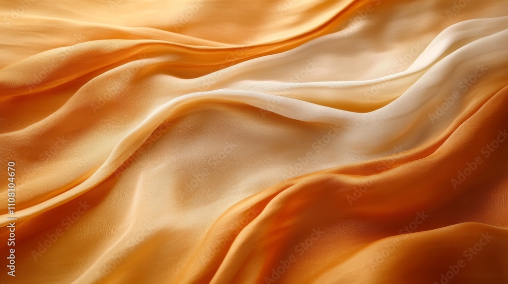 Obraz premium Abstract Background of Smooth Orange and Cream Fabric