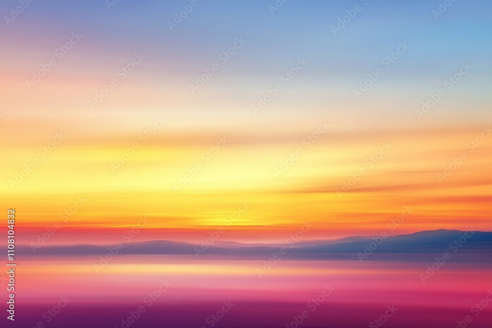 Obraz premium Serene Sunset Over Misty Mountain Ranges