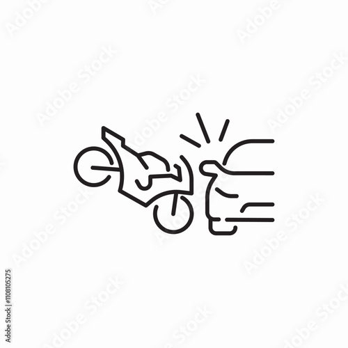 bike crash car icon sign vector